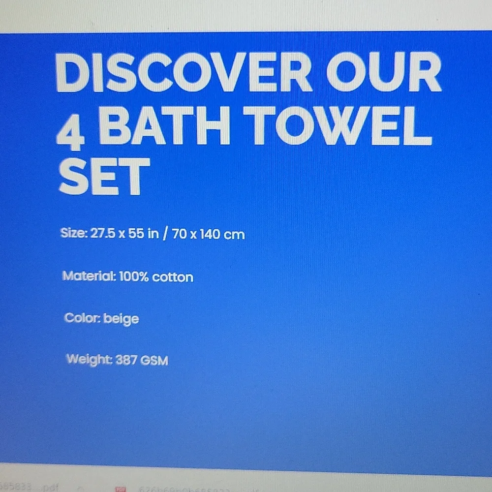 Sotowels 4 premium bath towels superior quality absorbent 100% cotton Beige New…